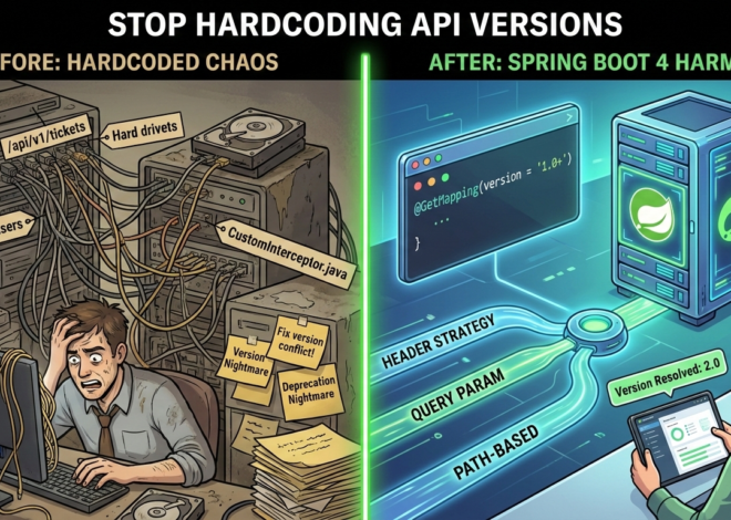 I removed 400 lines of versioning code from the API. Spring Boot 4 replaced it with 3 lines of configuration.
