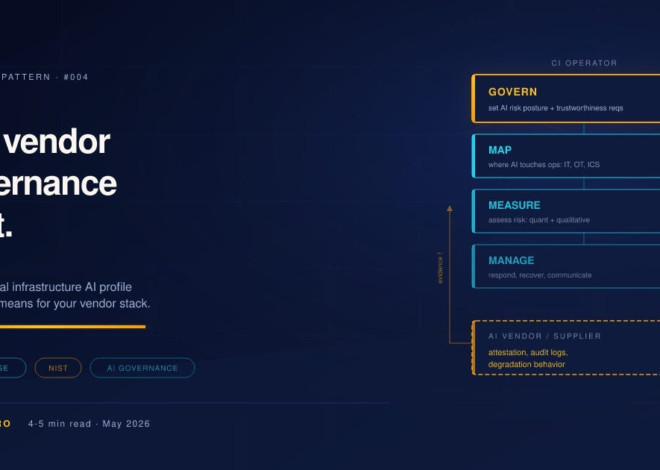 NIST Critical Infrastructure AI Profile and Vendor Governance Change