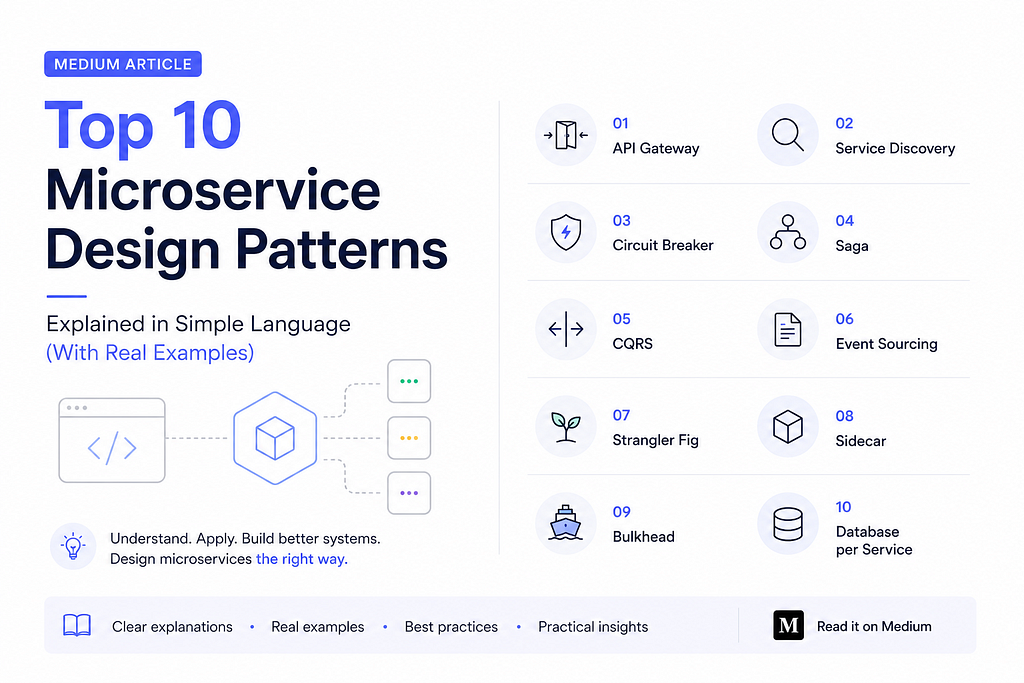 Top 10 des modèles de conception de microservices : expliqués dans un langage simple (avec des exemples réels)