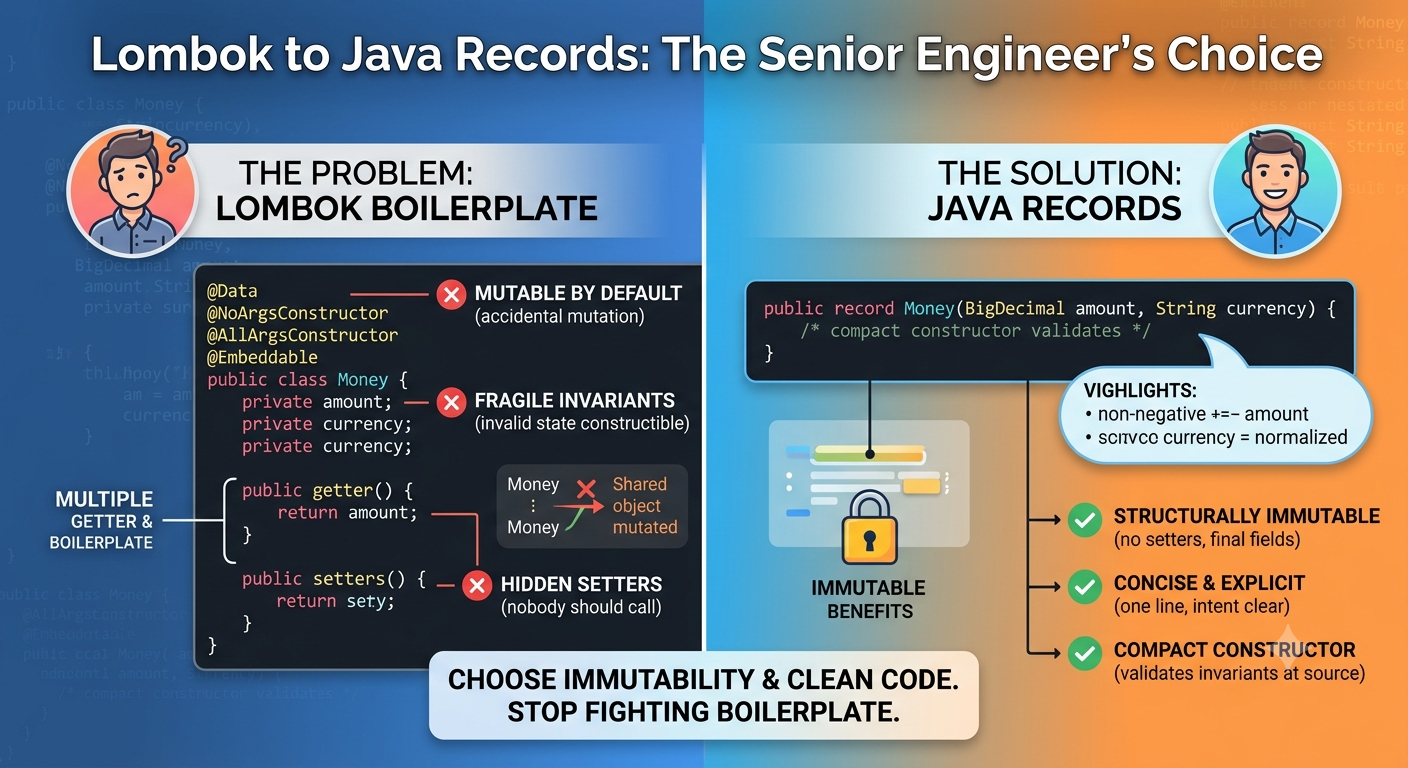 Stop Fighting Boilerplate with Lombok: 5 Java Record Patterns Senior Engineers Use Instead